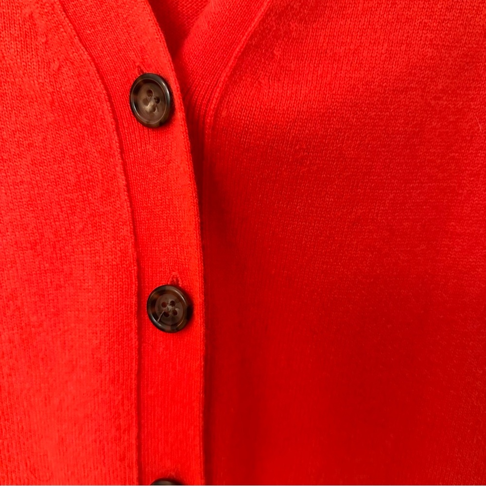 NWOT J. Crew Red Orange V Neck Wool Cashmere Blend Cardigan — Size XS - Picture 5 of 5